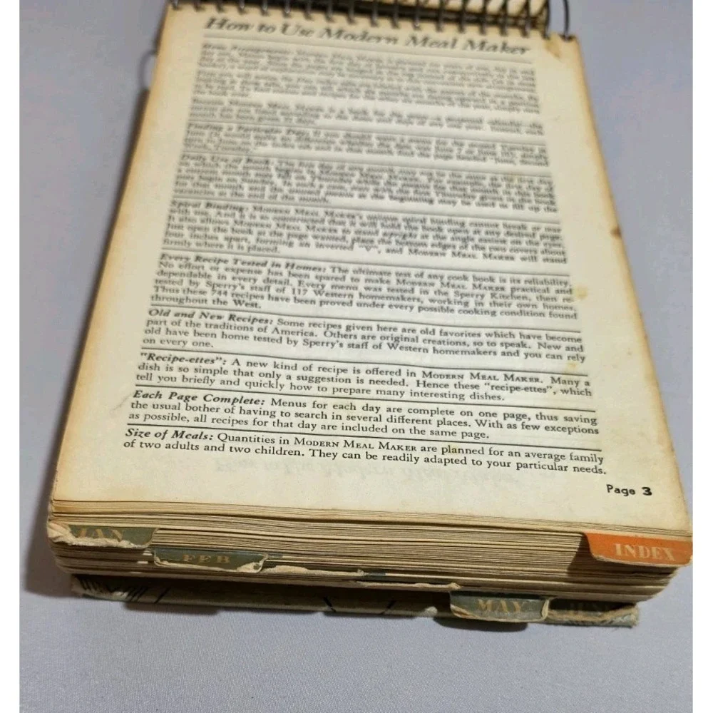Modern Meal Maker Martha Meade Revised Edition Spiral Bound Cookbook 1939